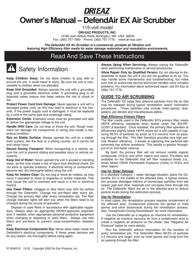 Drieaz DefendAir EX owner's manual