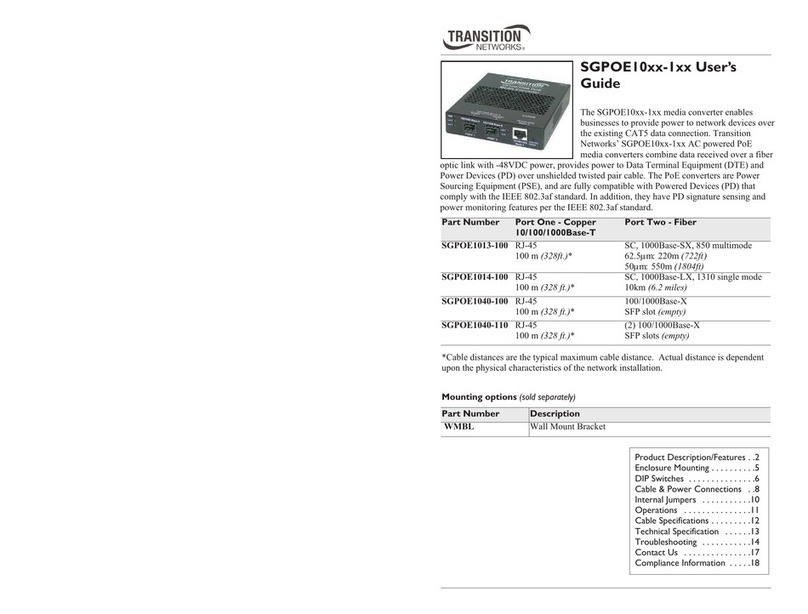 Transition Networks SGPOE10 1 Series User manual
