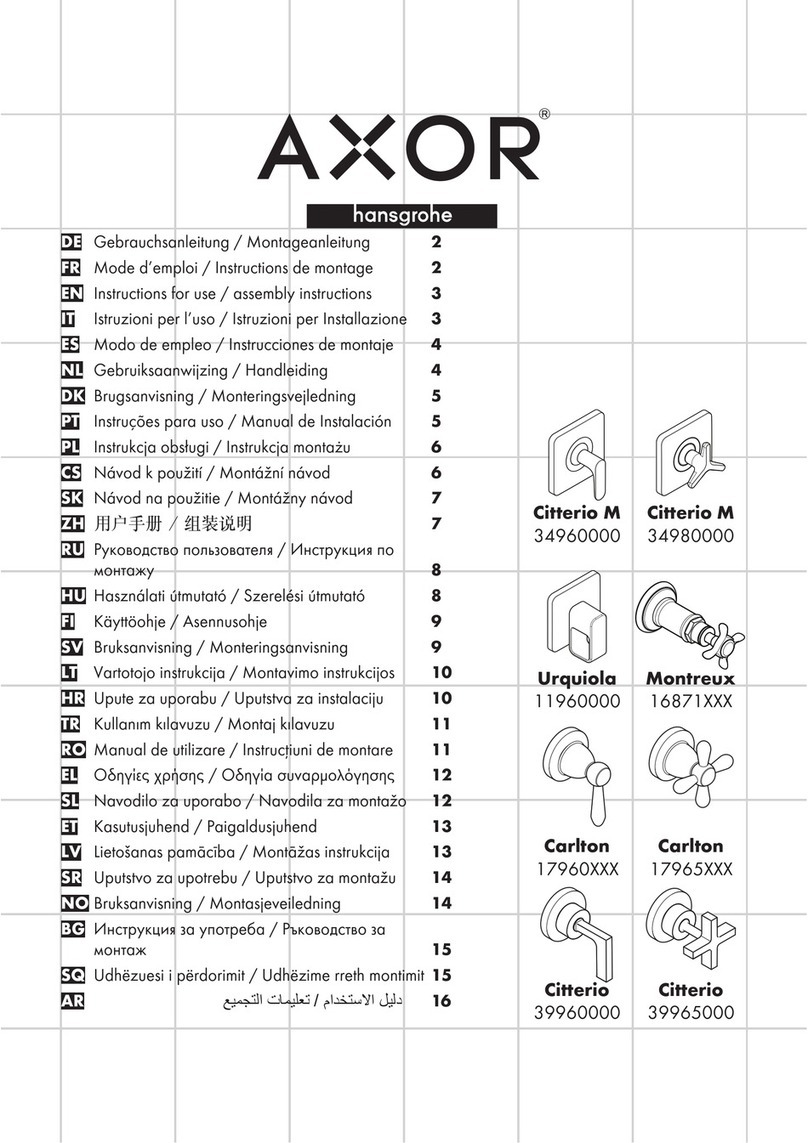 Hans Grohe AXOR Montreux 16871 Series Instructions for use/assembly instructions Hans Grohe AXOR Montreux 16871 Series Instructions for use/assembly instructions
