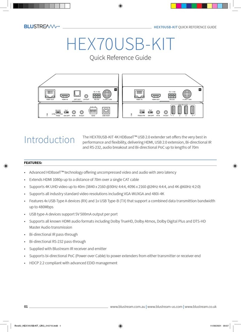 Blu Stream HEX70USB-KIT Quick reference guide