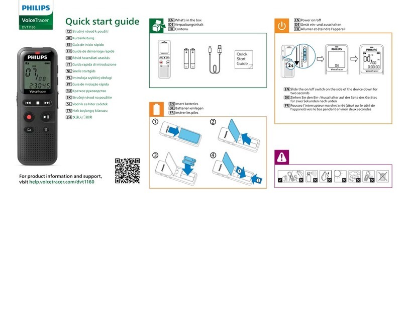 Philips VoiceTracer DVT1160 quick start guide