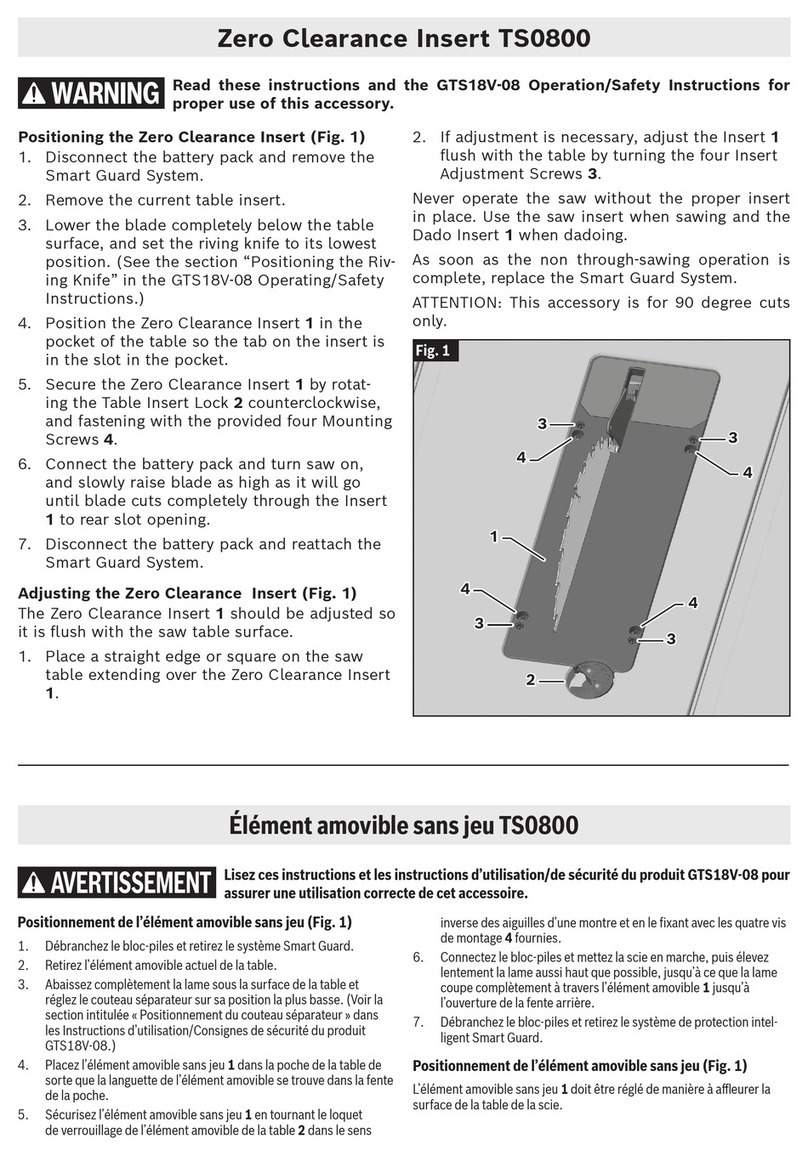 Bosch TS0800 quick start guide