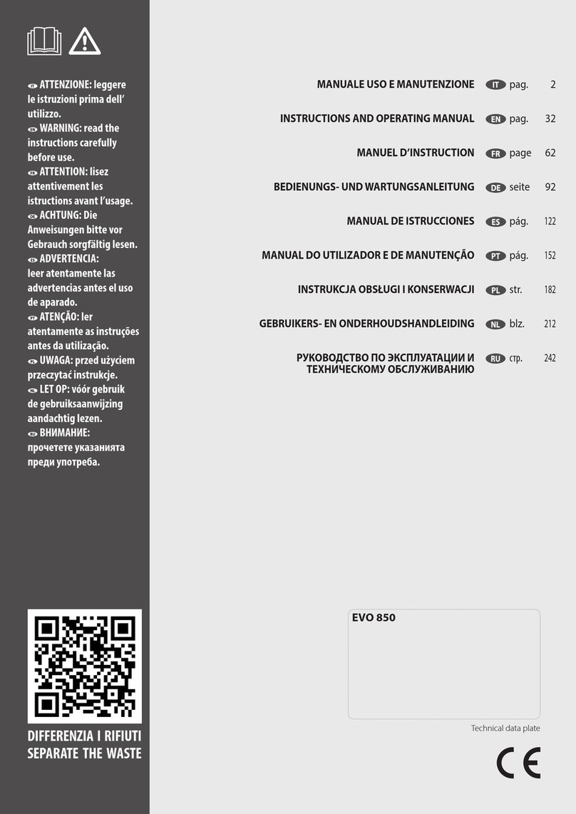 Lavor EVO 850 Instructions and operating manual Lavor EVO 850 Instructions and operating manual