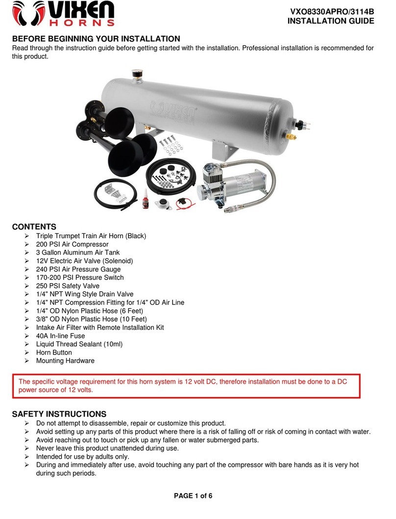 Vixen Horns VXO8330O/3114B installation guide Vixen Horns VXO8330O/3114B installation guide