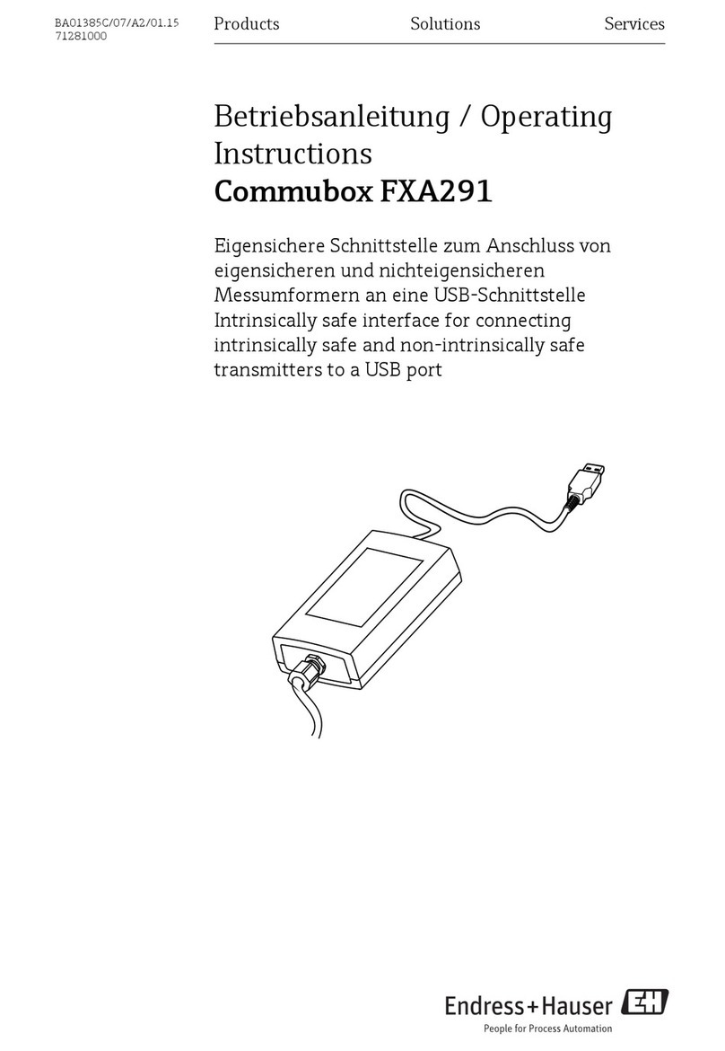 Endress+Hauser Commubox FXA291 operating instructions