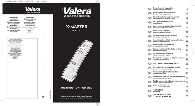 VALERA X-MASTER 652 Series Instructions for use