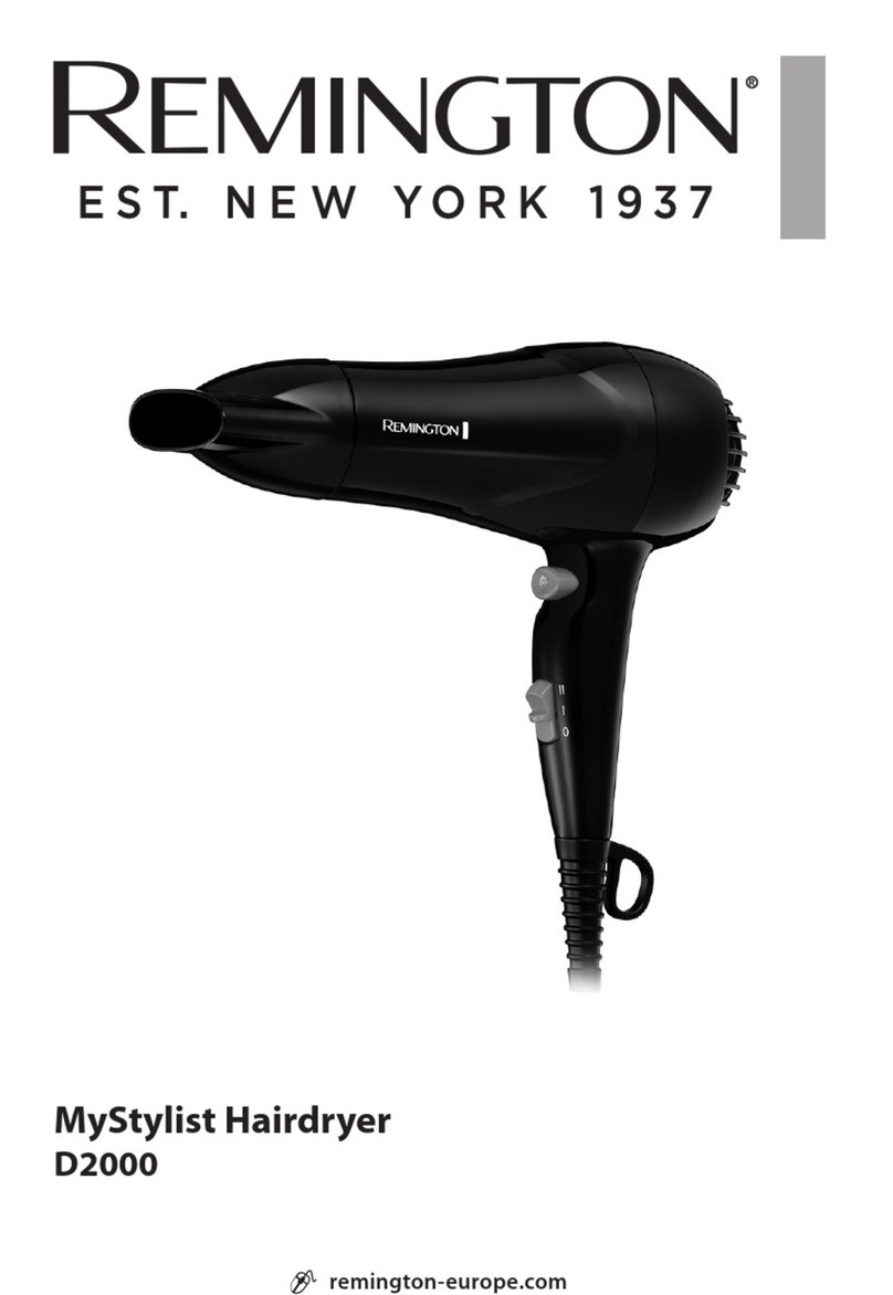 Remington MyStylist Hairdryer D2000 manual
