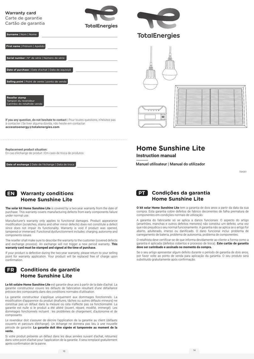TotalEnergies Home Sunshine Lite instruction manual