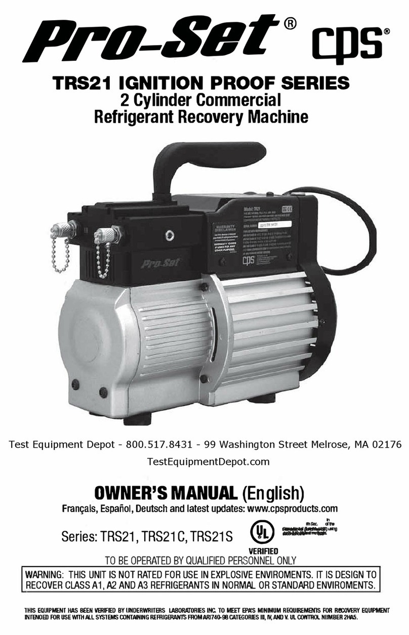 Pro-Set cps TRS21 Series owner's manual