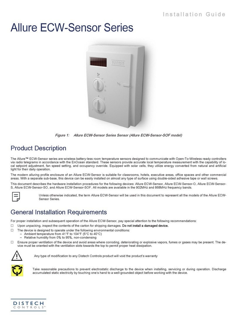 Distech Controls Allure ECW-Sensor Series User manual