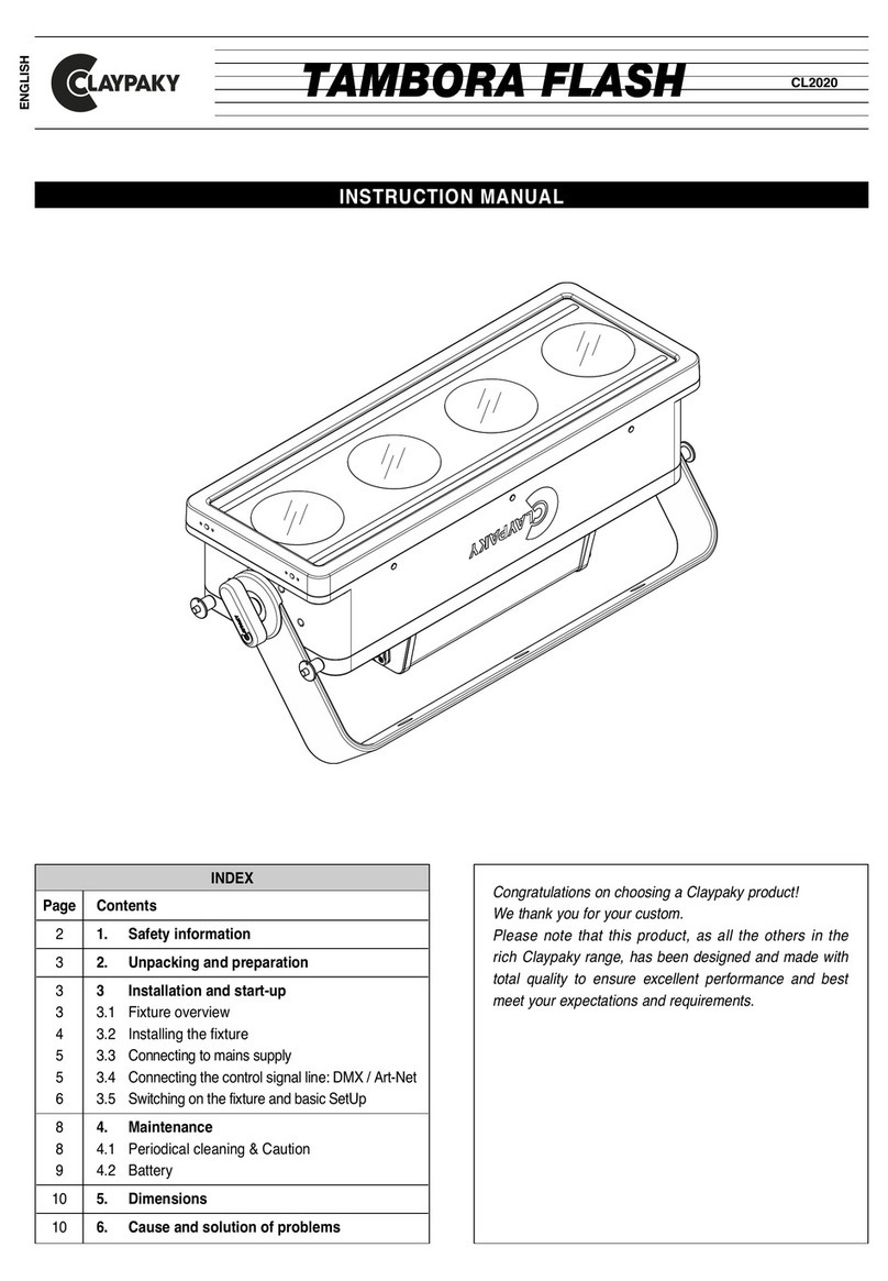 Claypaky TAMBORA FLASH CL2020 instruction manual
