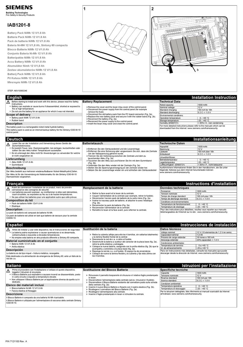 Siemens IAB1201-8 installation instructions Siemens IAB1201-8 installation instructions