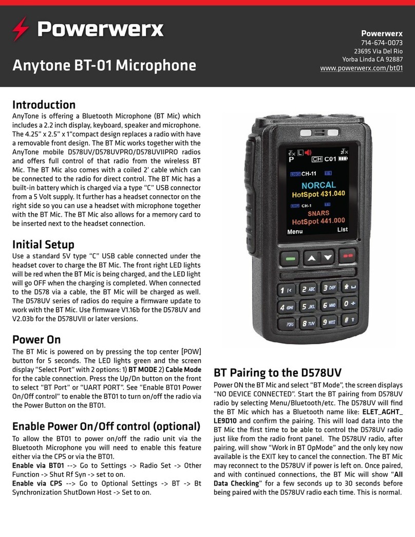 Powerwerx Anytone BT-01 quick start guide