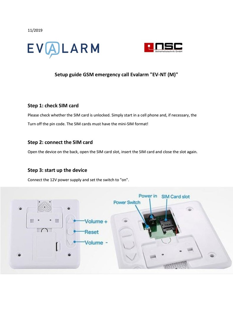 NSC Sicherheitstechnik Evalarm EV-NT (M) Setup guide