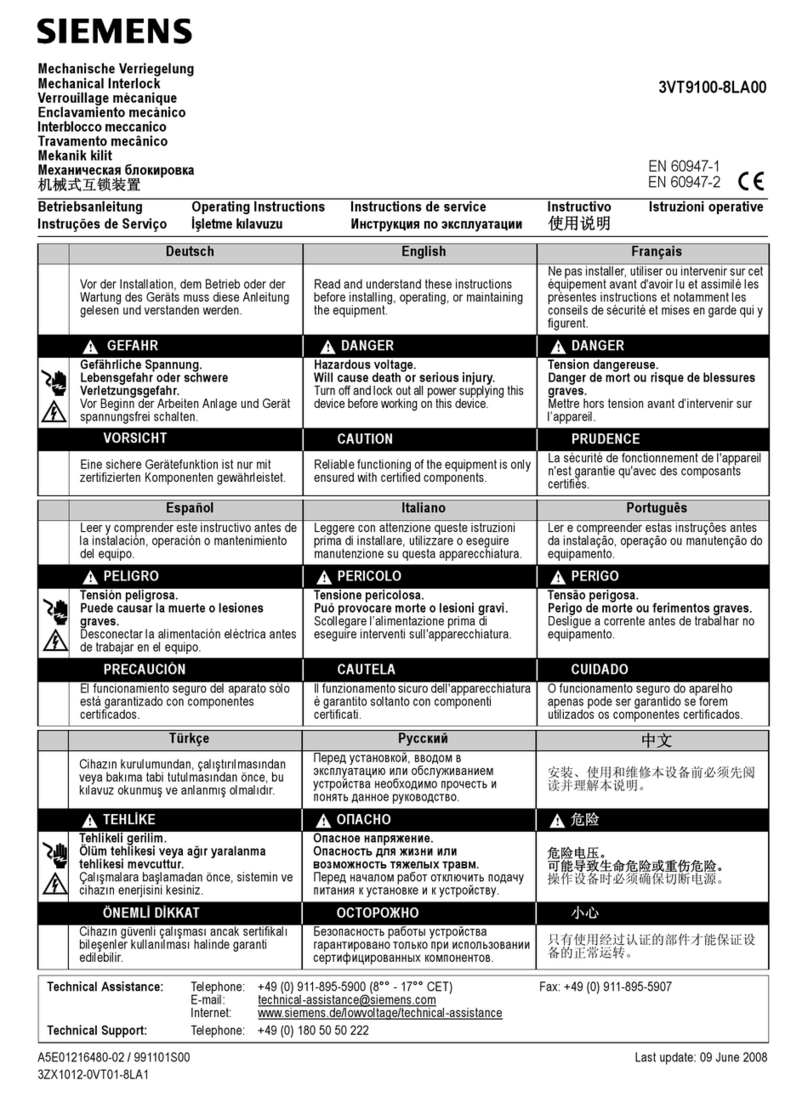 Siemens 3VT9100-8LA00 operating instructions
