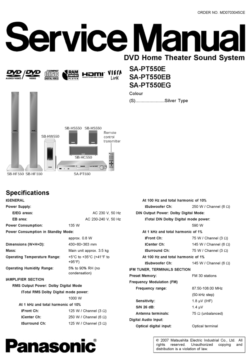 Panasonic SA-PT550E User manual