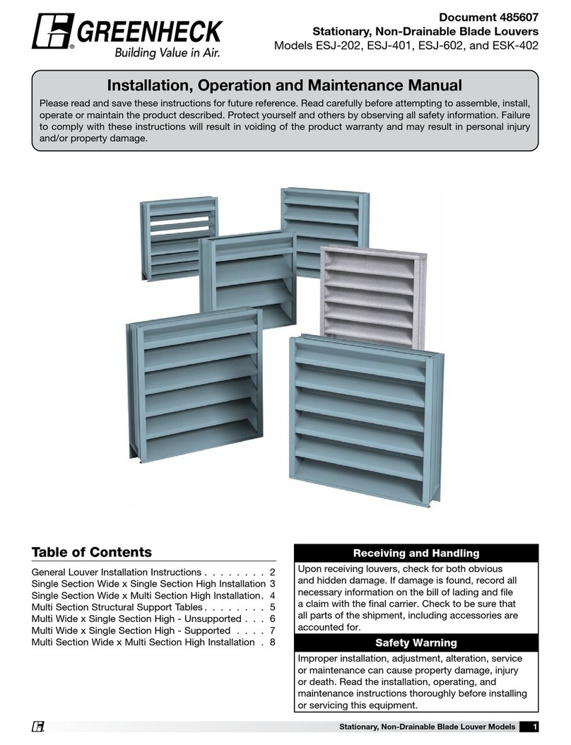 Greenheck ESJ-202 Installation, operation and maintenance manual