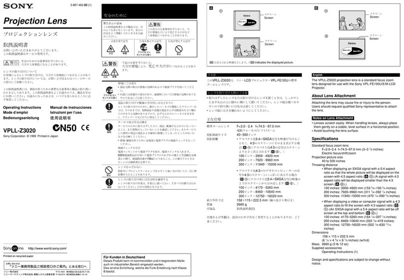 Sony VPLL-Z3020 User manual