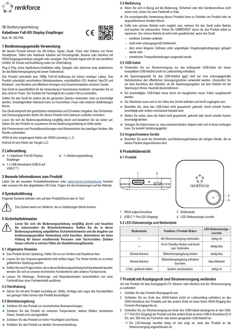 Renkforce 2521196 operating instructions