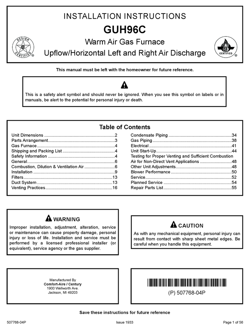 Comfortaire GUH96C installation instructions Comfortaire GUH96C installation instructions