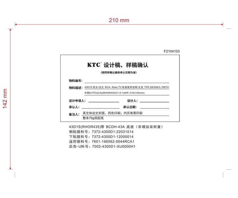 RCA Roku TV RHOR435 User manual