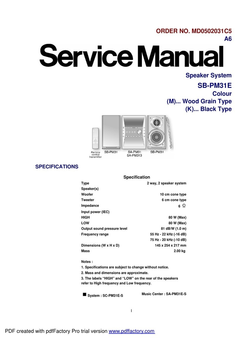 Panasonic SAPM313 - CD MICRO SYSTEM User manual