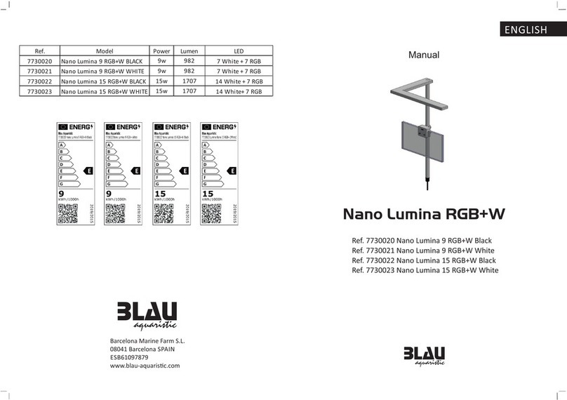 BLAU aquaristic Nano Lumina 9 RGB+W BLACK manual