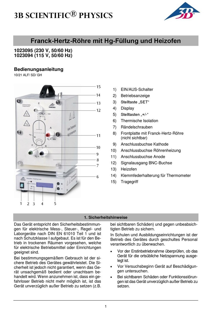 3B SCIENTIFIC PHYSICS 1023095 User manual