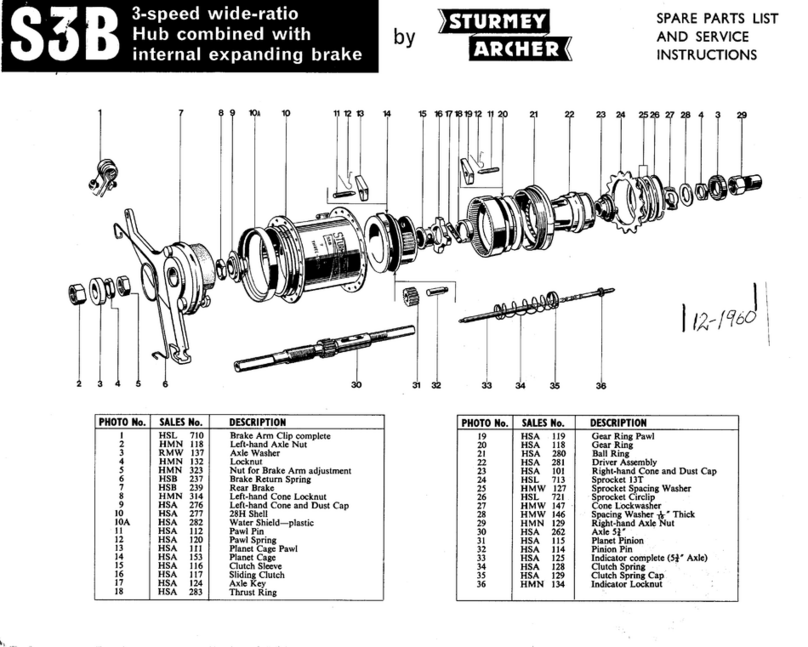 TI STURMEY ARCHER S3B Service Instructions and Parts Catalog