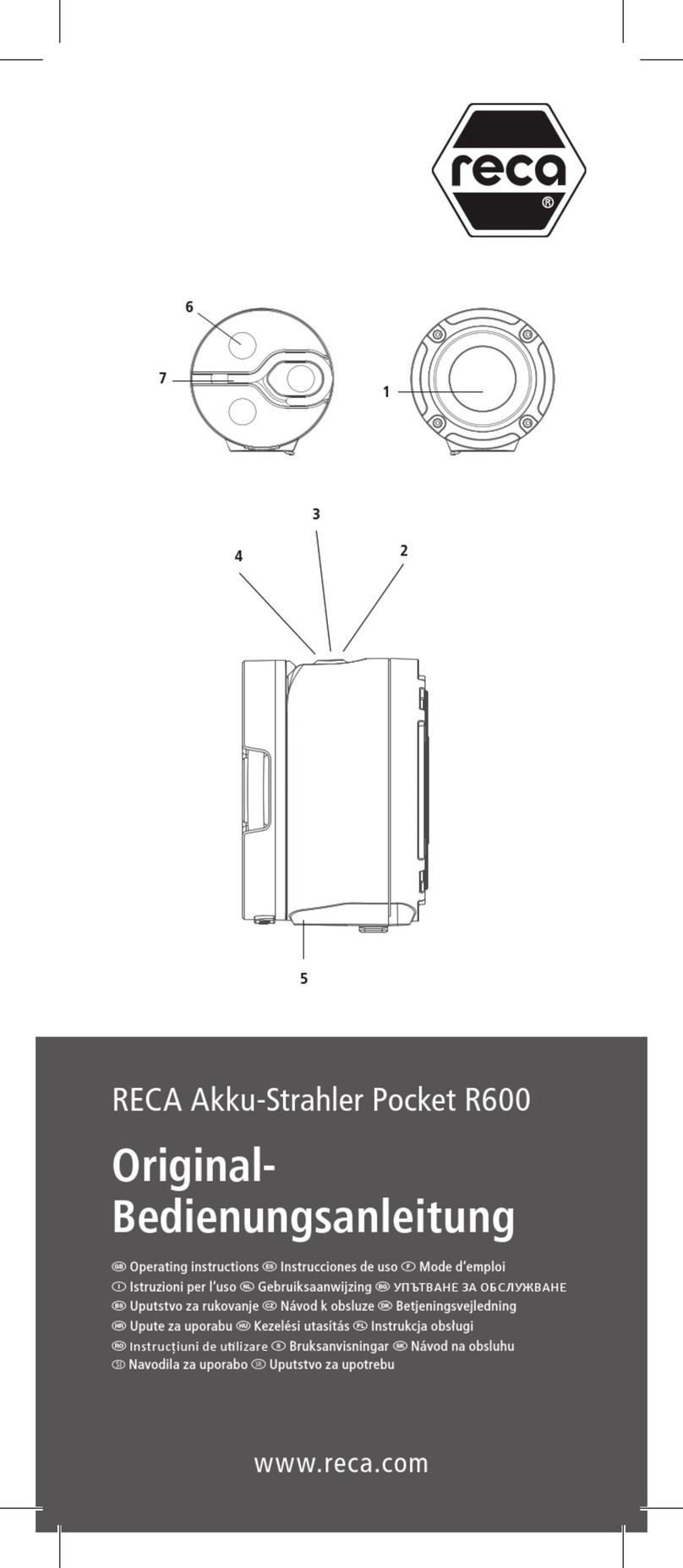RECA Pocket R600 operating instructions