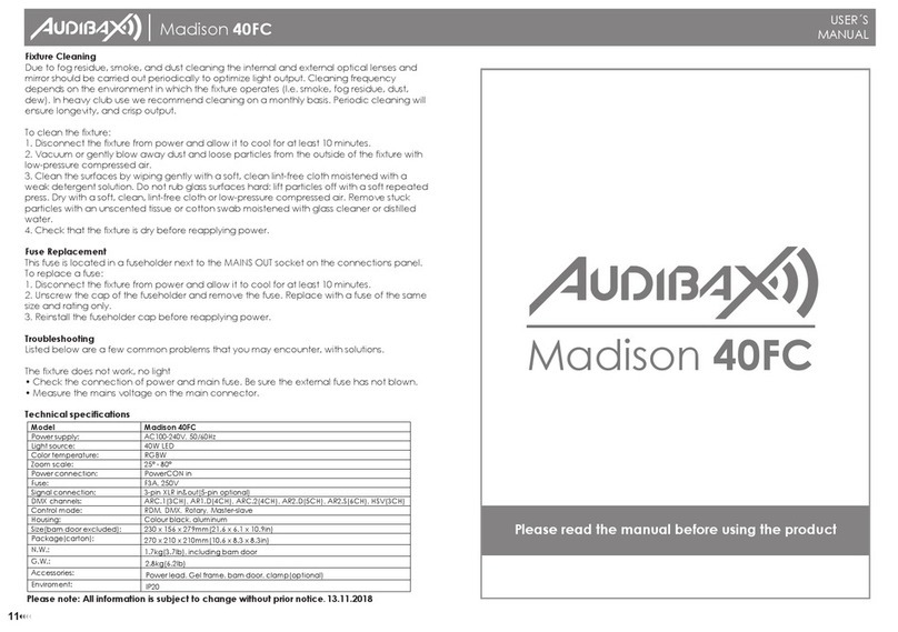 Audibax Pro Madison 40FC user manual
