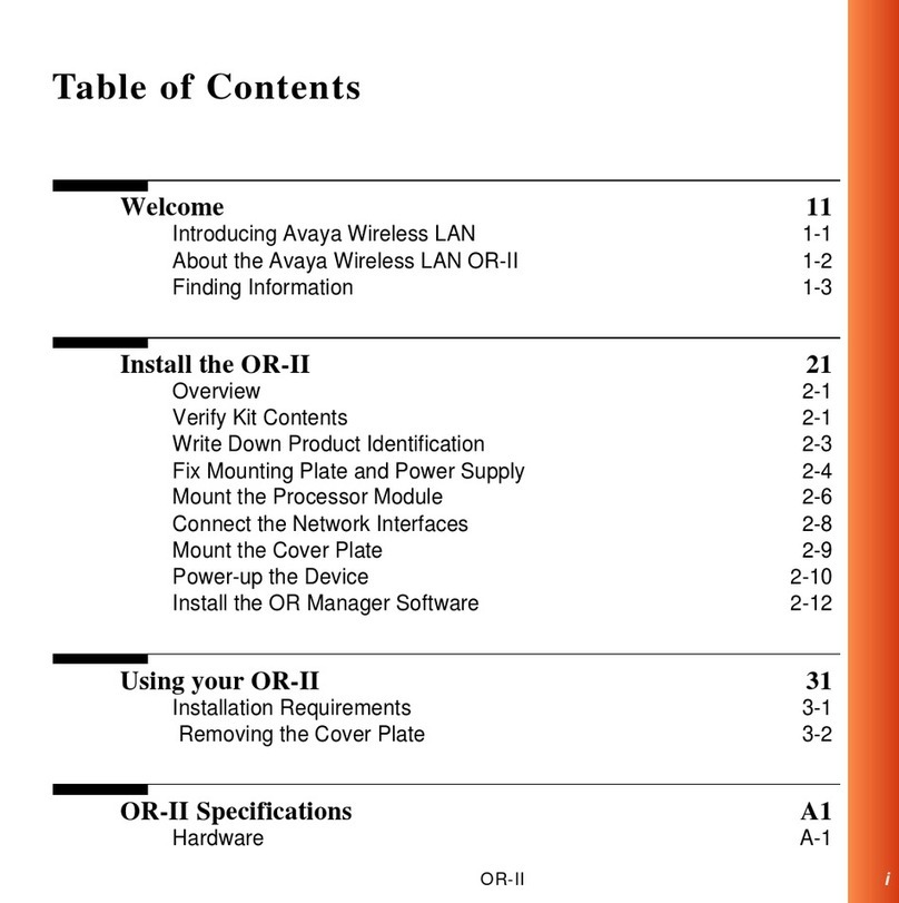Avaya OR-II User manual