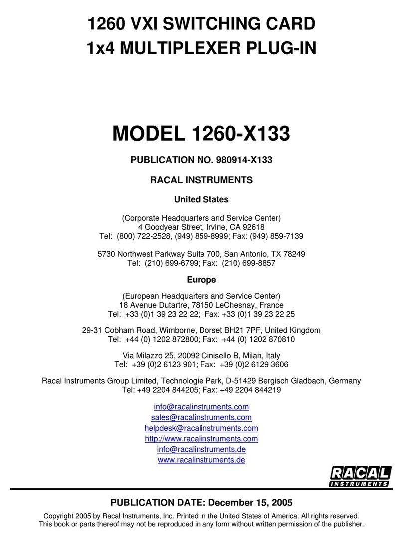 Racal Instruments 1260-X133 user manual