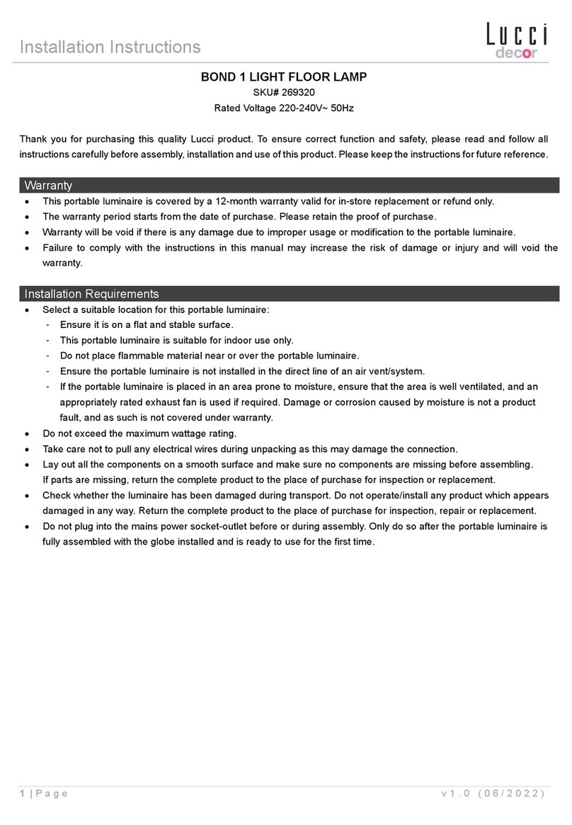 Lucci decor Bond 1 installation instructions