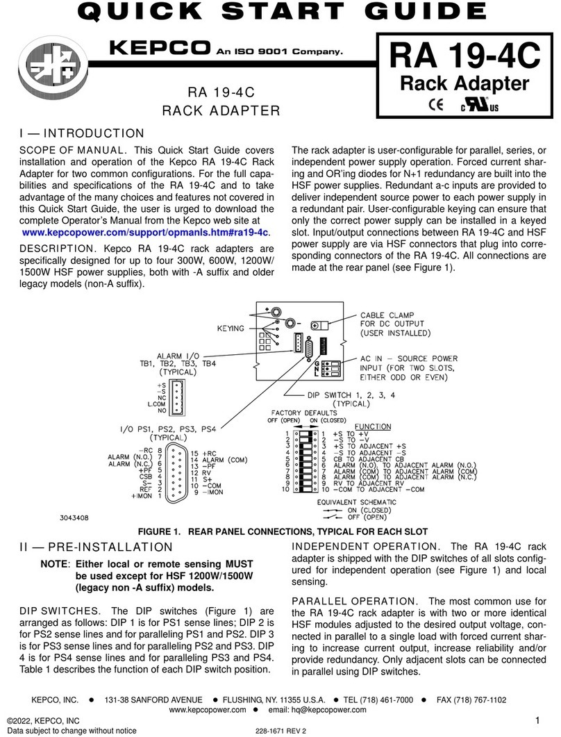 KEPCO RA 19-4C quick start guide