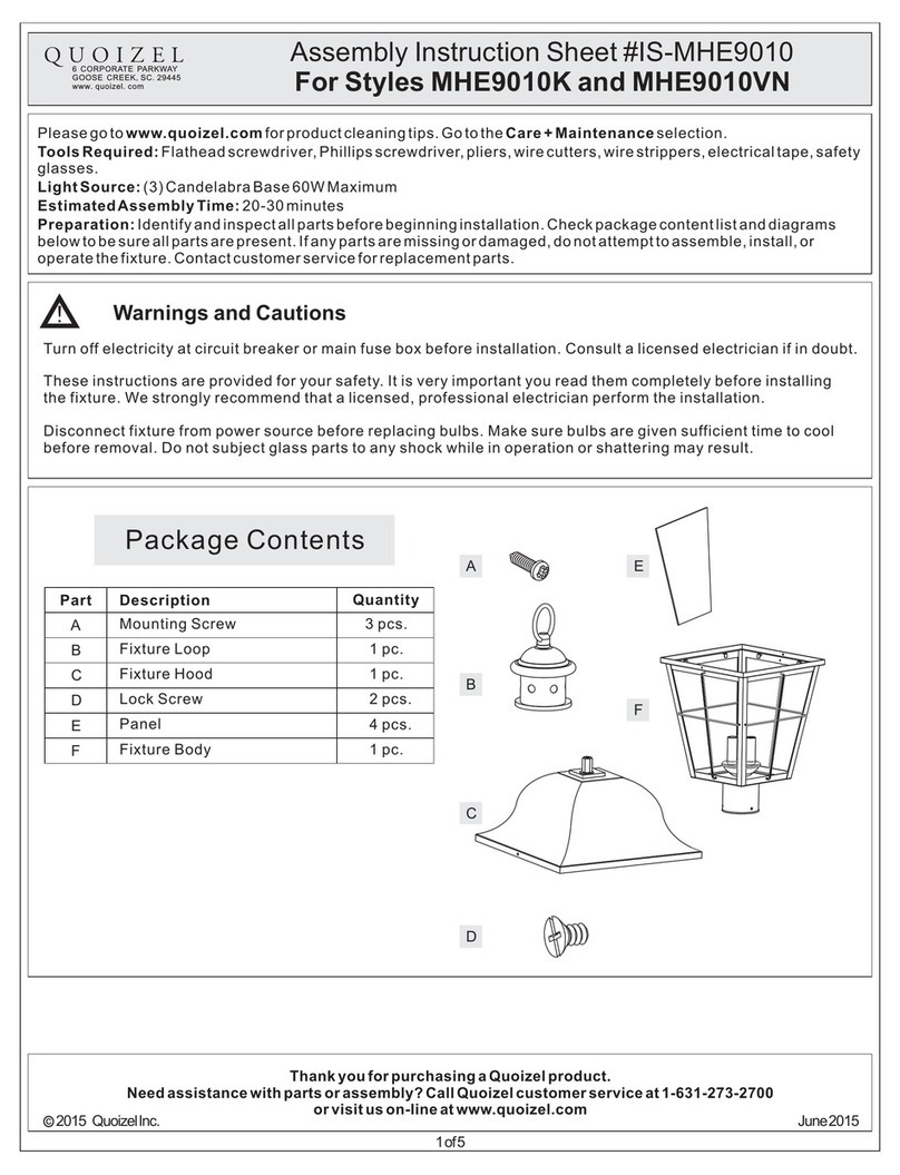 Quoizel MHE9010K Mounting instructions