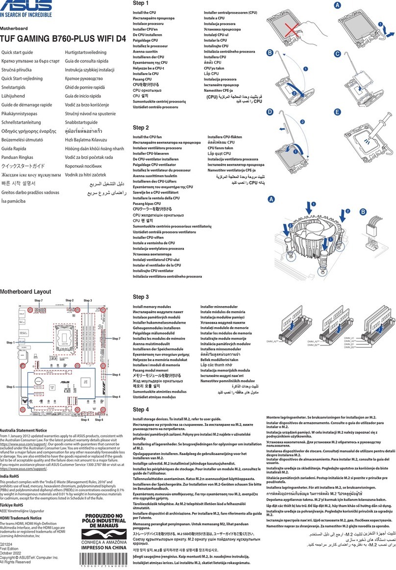Asus TUF GAMING B760-PLUS WIFI D4 User manual