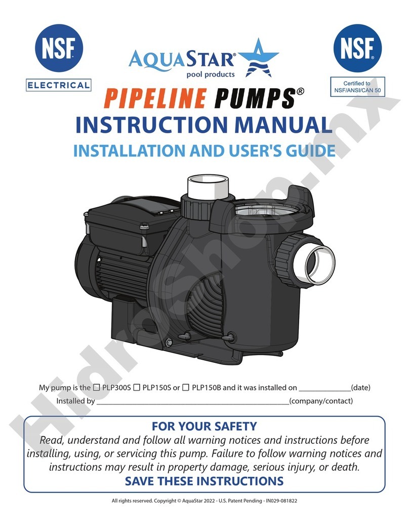 AquaStar Pipeline Pumps PLP300S instruction manual