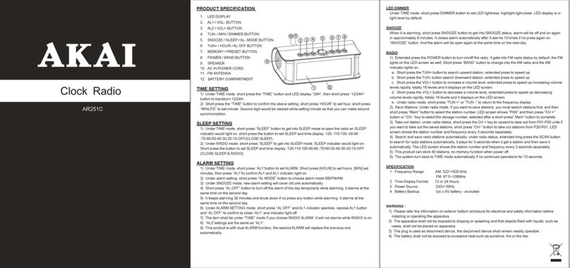 Akai AR251C User manual