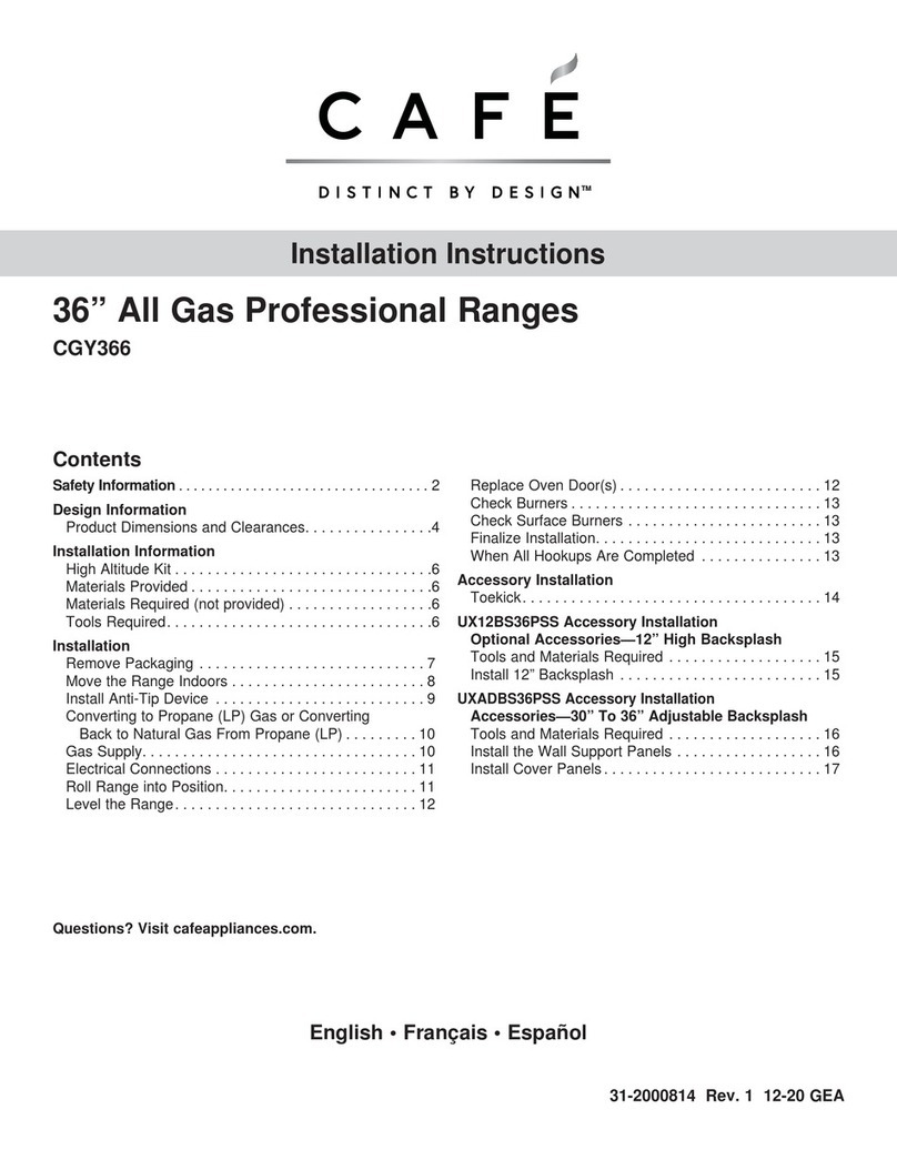 Cafe CGY366 User manual