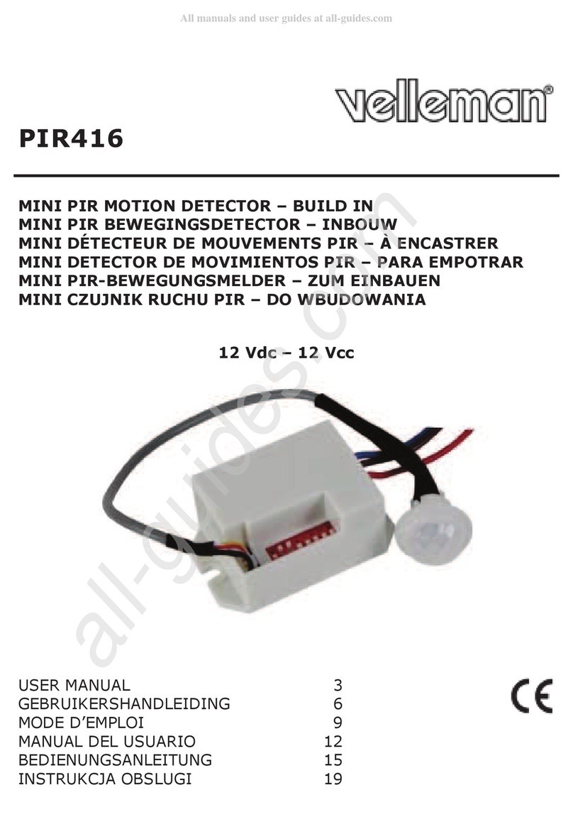 Velleman PIR416 User manual