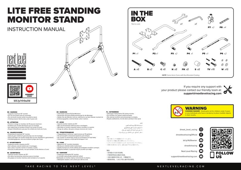 Next Level Racing LITE FREE STANDING MONITOR STAND instruction manual Next Level Racing LITE FREE STANDING MONITOR STAND instruction manual