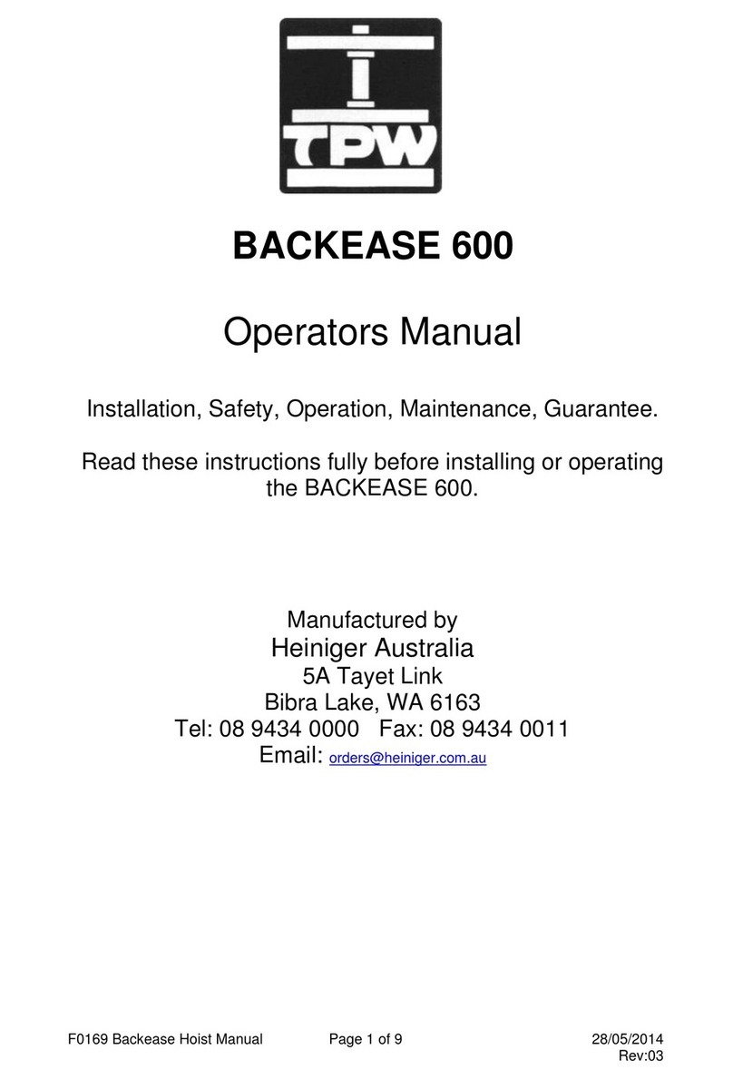 Heiniger BACKEASE 600 Operator's manual