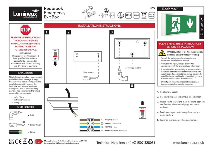 Lumineux Redbrook 421065 quick start guide