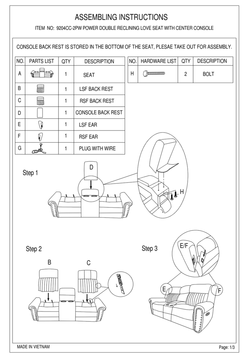 MAZIN FURNITURE 9204CC-2PW Assembling instructions