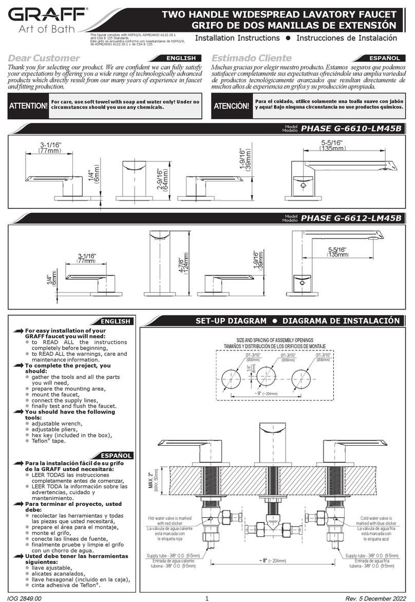 Graff PHASE G-6612-LM45B installation instructions Graff PHASE G-6612-LM45B installation instructions