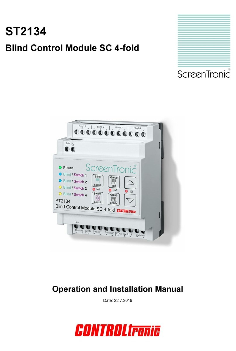 ScreenTronic CONTROLtronic ST2134 Operation and installation manual