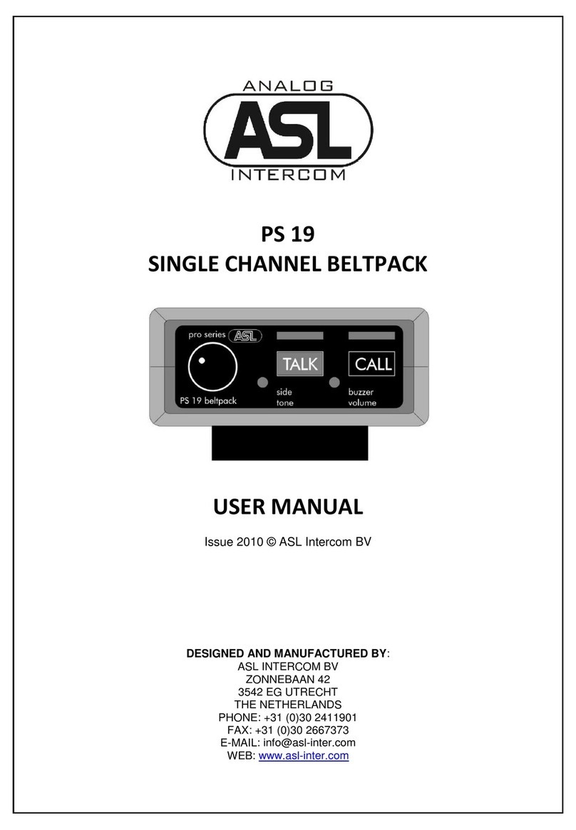 ASL INTERCOM PS 19 user manual
