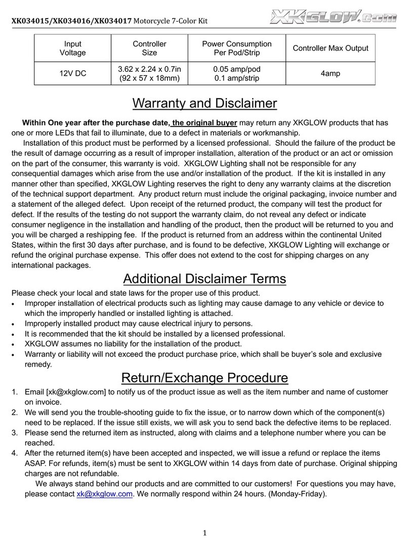 XKGlow XK034015 manual