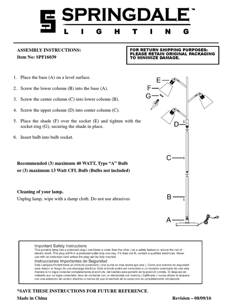Springdale Lighting SPF16039 Assembly instructions